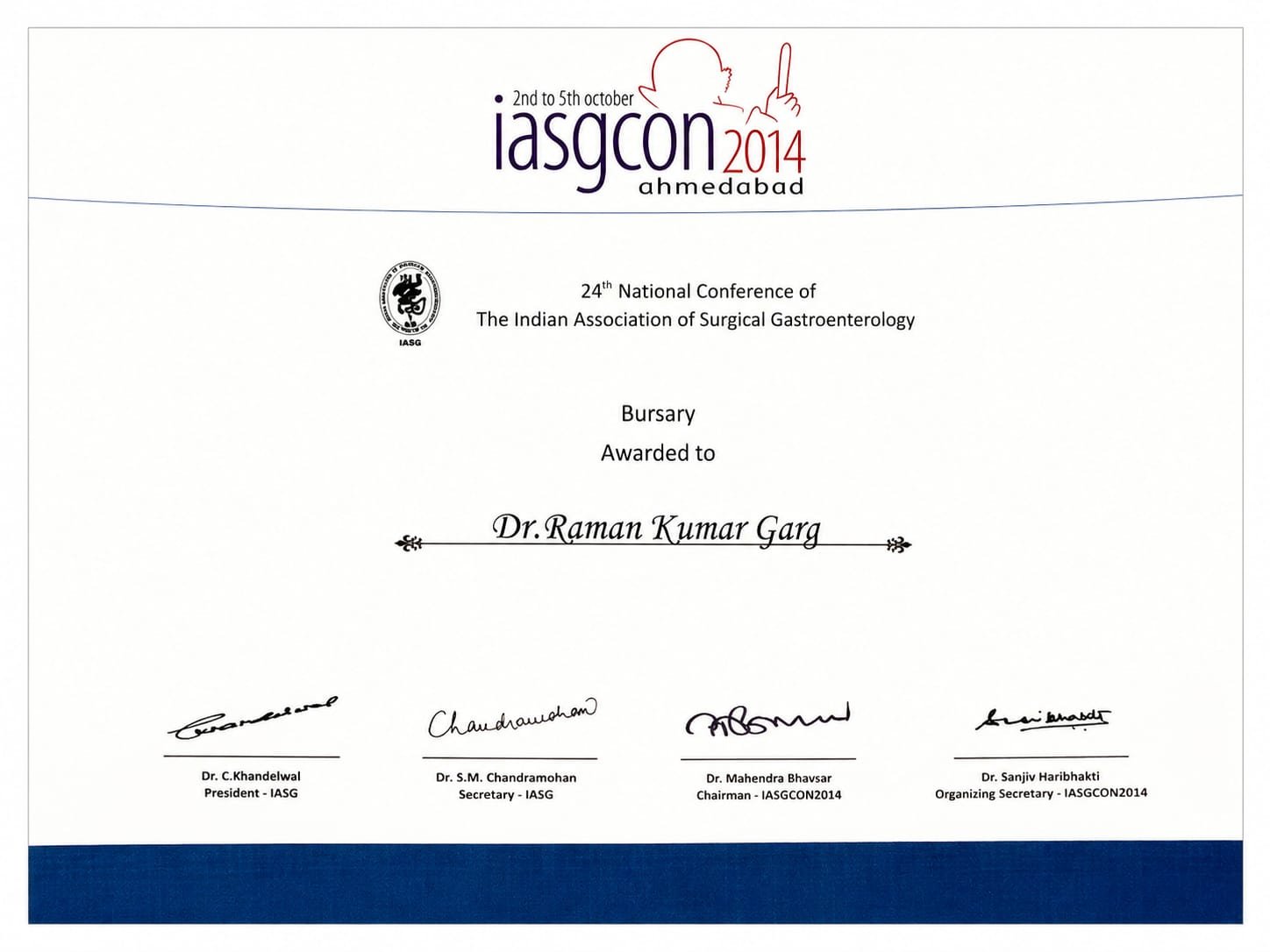 IASGCON 2014 Bursary Award