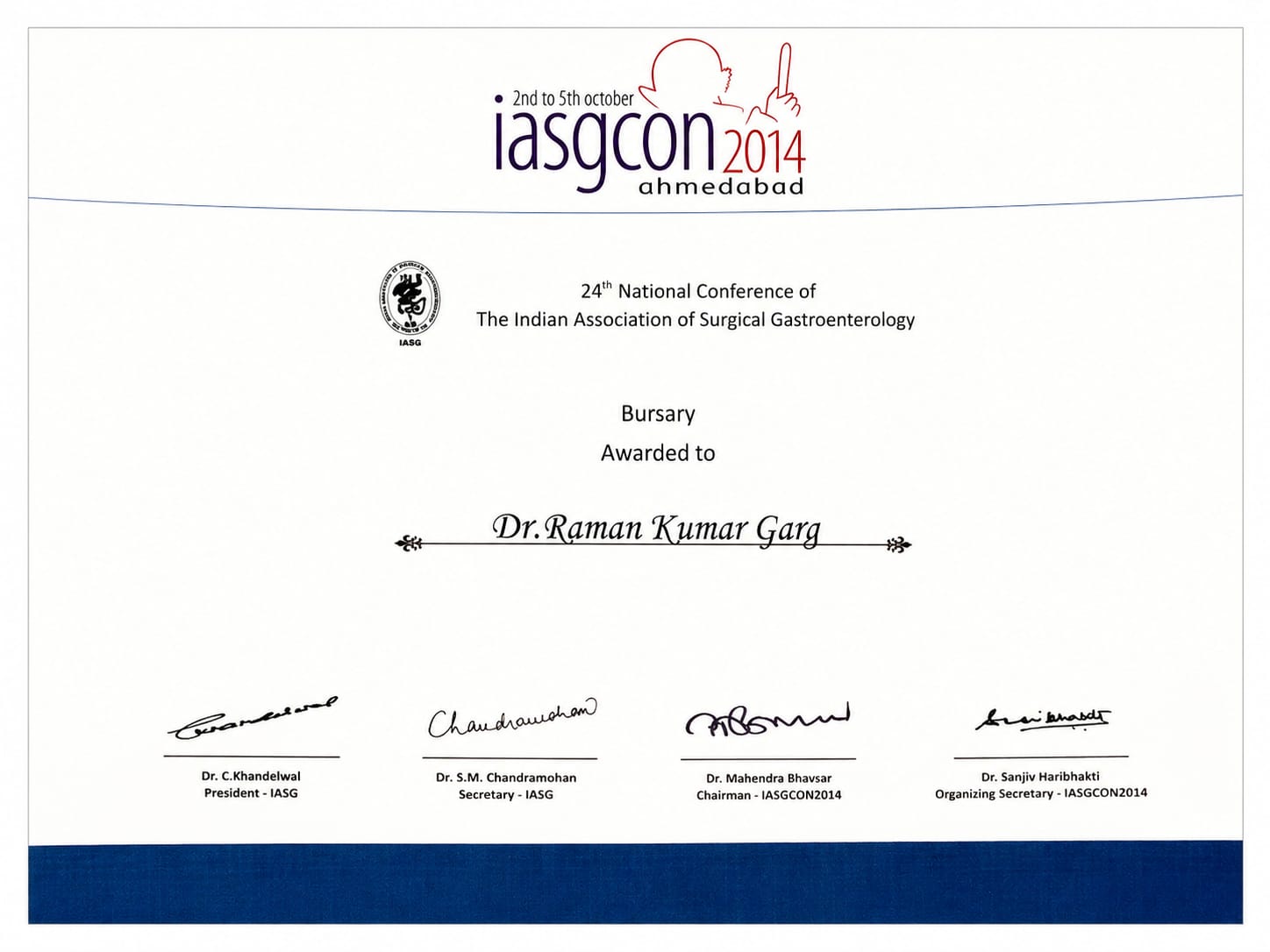 IASGCON 2014 Bursary Award